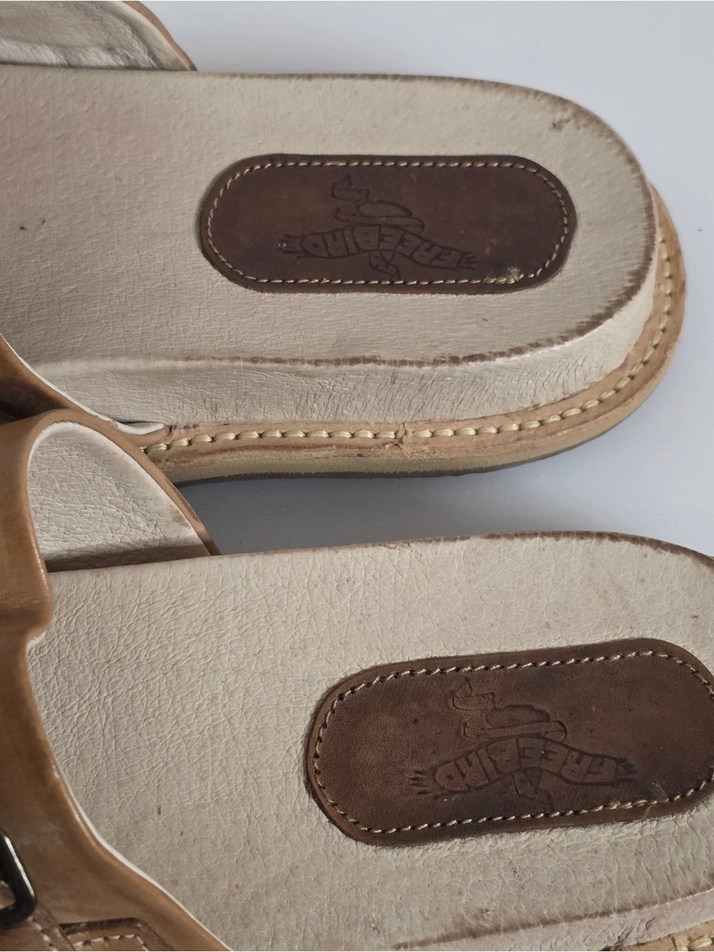 Freebird by Steven FLEETWOOD Brown Leather Strappy Slide Sandals - Picture 4 of 6